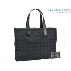 Chanel Travel Line Tote Bag Shoulder Black Nylon Leather